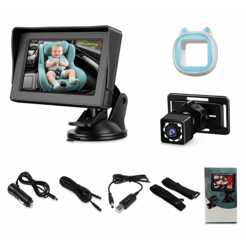 4.3-inch in-vehicle camera with clear night vision, suitable for cars, safe driving, and reversing camera.