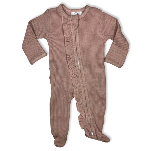 Dusty Pink -Ruffled- Waffle Footed Jammies – Cowkid Clothing Company