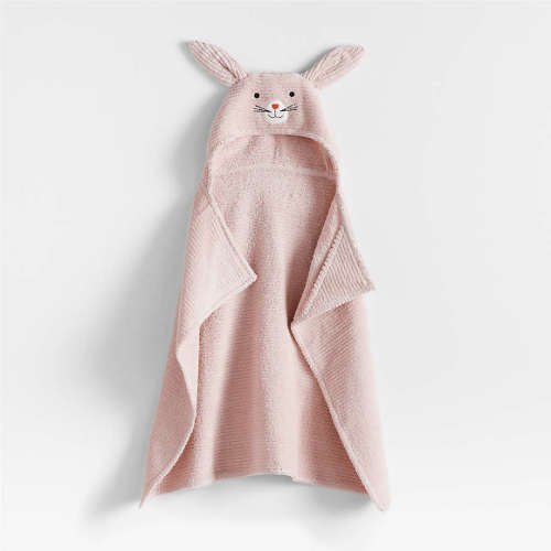 Crate&kids Bunny Mauve Rose 100% Organic Cotton Hooded Baby Towel