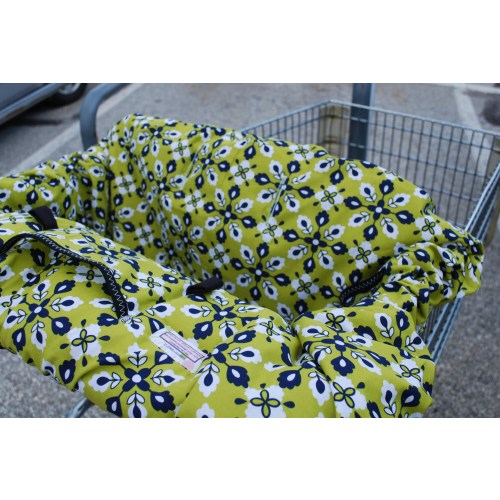 Shopping Cart cover  for boy or girl..... Chartreuse Bandana