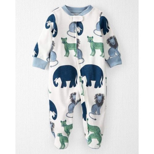 Baby Organic Cotton Sleep & Play Pajamas in Wildlife Print - Little Planet | Carter's