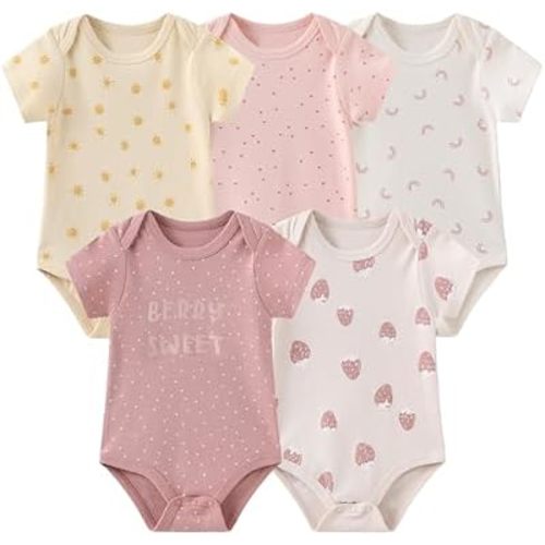 JELYLOVE Unisex 5-Pack Baby Boy Girl Bodysuits New Born Boy Girl Clothing