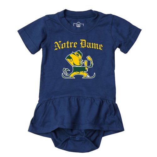 Girls Infant Wes & Willy Navy Notre Dame Fighting Irish Skirted Bodysuit
