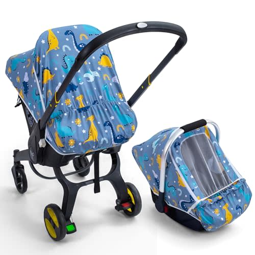 Baby Car Seat Cover, Breathable Carseat Covers with Mesh Screen, Infant Car Seat Canopy for Girls Boys, Soft Baby Carrier Cover Sunshield Newborn Essentials