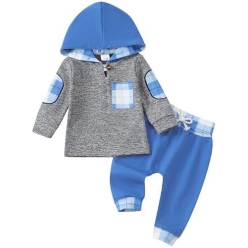 Toddler Baby Boy Clothes Infant Newborn Boy Outfit Long Sleeve Hoodie Sweatshirt Pants Fall Winter Clothes Set