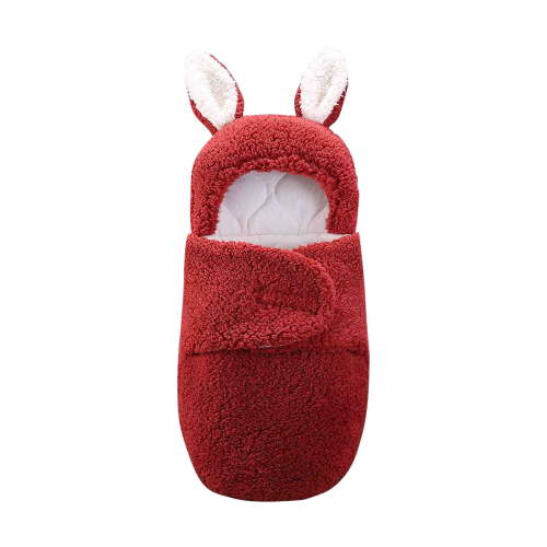 Dealovy Infant Baby Warm Sleep Sack Fleece Thickened Cute Swaddle with Ears Cute Newborn Soft Comfy Sleep Sack