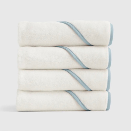 Organic Turkish Cotton Baby Hooded Towel Set 4-Pack in Light Blue