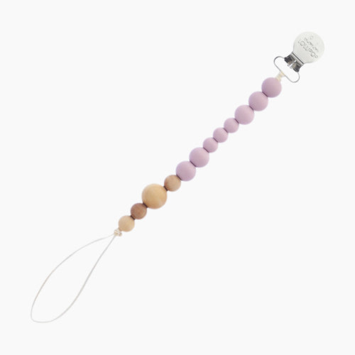 Loulou Lollipop Colorblock Wood & Silicone Pacifier Clip - Mauve