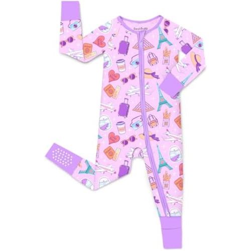 babee Reshinee Viscose derived from bamboo Baby Pajamas Convertible Footie Sleepers for Baby Girl 2-Way Zipper Onesies 0-24M