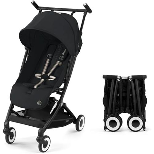 Cybex Libelle 2 Travel pockit Baby Stroller - Lightweight Carry-On Travel Stroller for Airplane with One-Hand Recline, Compatible with CYBEX Car Seats, Magic Black