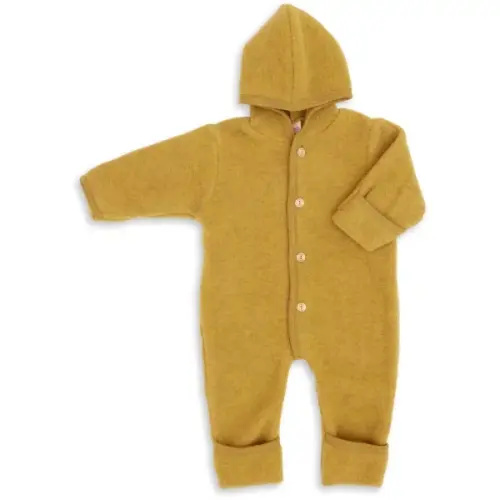 Hooded overall with buttons Saffron melange