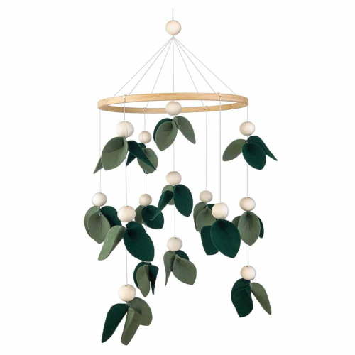 Baby Mobile Soft Felt Nursery Crib, Forest Tree Leaf Nursery Decor Soothe Hanging Toy for Infant Bedroom