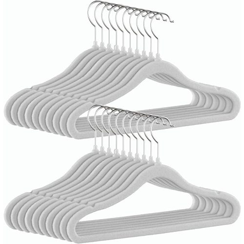 GoodtoU Baby Hangers Velvet 20 Pack Kids Non Slip Hangers Childrens Hanger for Kids Grey