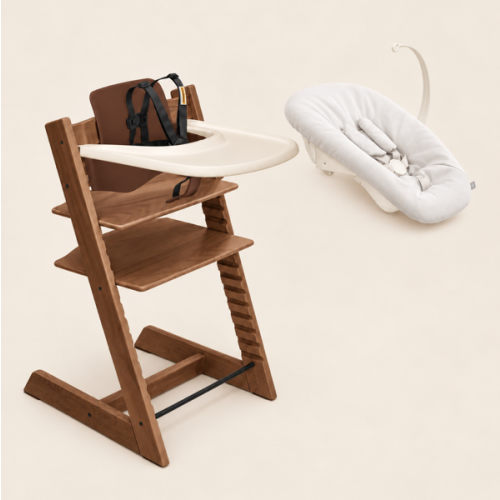 Tripp Trapp® High Chair with Newborn Set and Tray - Warm Brown