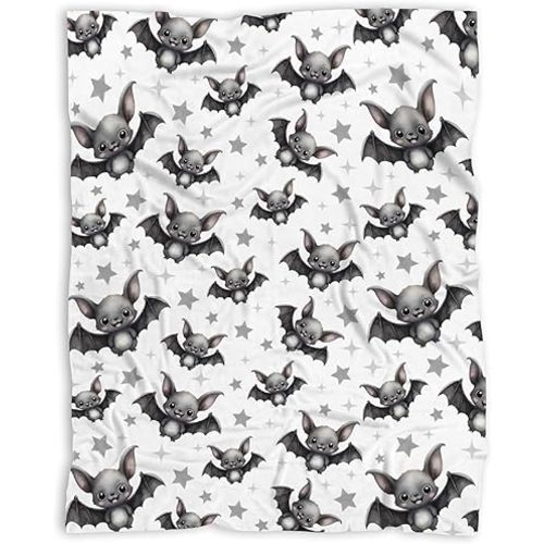 Halloween Bats and Stars Baby Blanket Gifts for Boys Girls Super Soft Blanket Swaddle Newborn Cozy Receiving Blanket Stroller Throw 40x30 in for Puppy