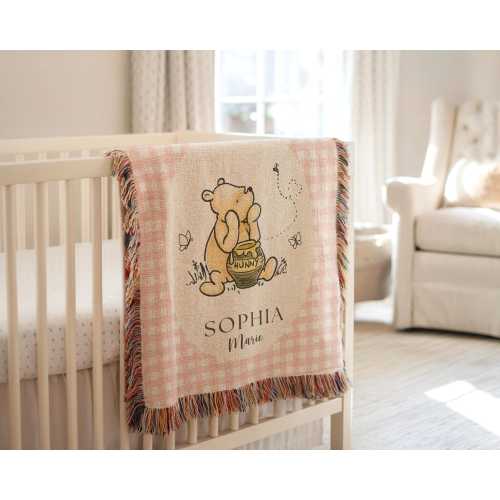 Winnie the Pooh Baby Blanket Pooh Nursery Blanket First Birthday Pooh Bear Blanket Plaid Baby Blanket Winnie the Pooh Crib Blanket Pooh