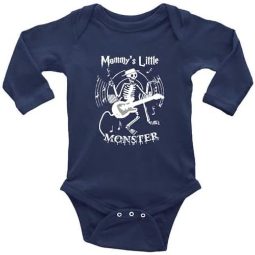 GKrepps Mommy's Little Monster Punk Rock Skull,for Baby Bodysuit Baby Rompers Long Sleeve