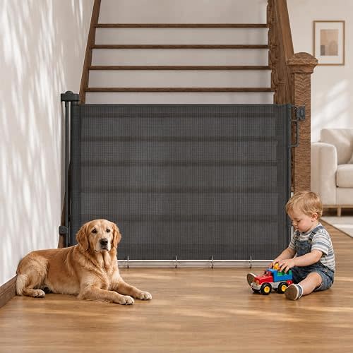 Cumbor 27-40" Retractable Baby Gates for Stairs & Doorways, Indoor Outdoor
