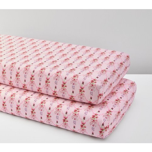 LoveShackFancy Nutcracker Organic Crib Fitted Sheet