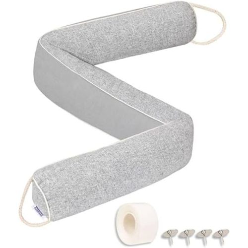 TORRAMI Under Door Draft Stoppers 30 Inch, Heavy Triangle Stop Draft Block Cold Air/Wind/Breeze Noise Blocker Door Sweeps Weather Stripping Bottom Seal Light Gray
