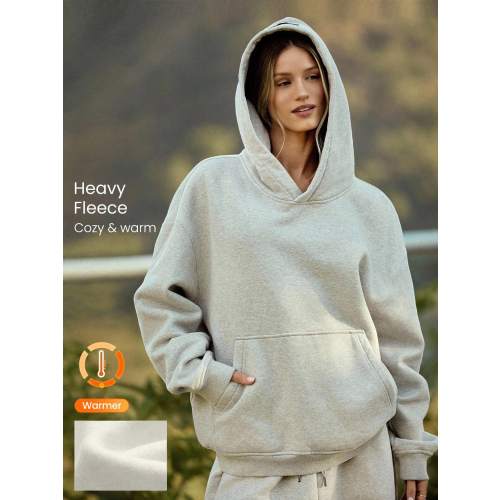 Heavyweight Fleece Oversized Hoodie Sweatshirt Pocket Thick Thermal Warm Winter