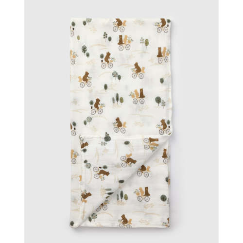 Muslin Swaddle - Bears on Bikes