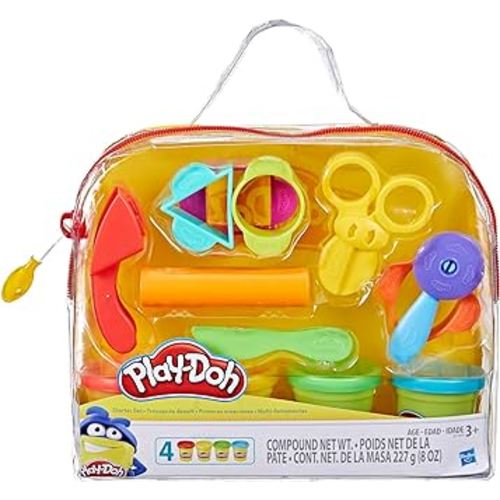 Play-Doh Starter Set 9-Piece Kit with Storage Tote & 4 Modeling Compound Cans, Arts and Crafts for Kids, Back to School Classroom Supplies, Preschool Toys, Ages 3+ : Toys & Games