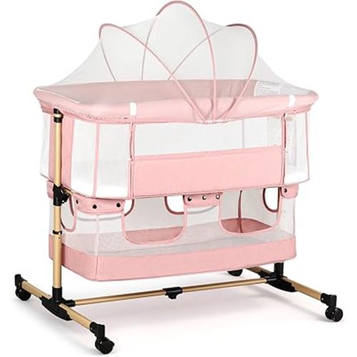 Baby Bassinet, 3 in 1 Infant Bassinet Bedside Sleeper