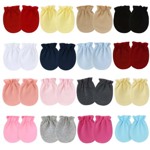TELOLY 16Pcs Baby Mittens,Scratch Protection Baby Mittens Newborn,Various Patterns Newborn Mittens No Scratch,Style