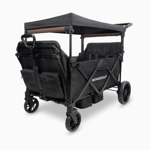 WonderFold Wagon Push & Pull Quad Stroller Wagon - Black