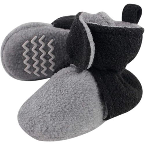 0-6 months, Hudson Baby Unisex-Baby Cozy Fleece BootiesSlipper Sock