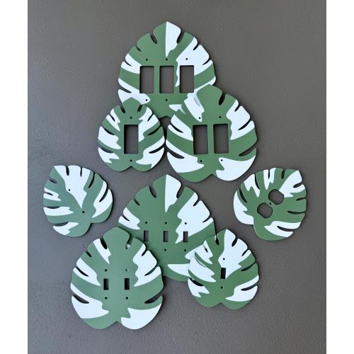 Monstera Leaf | Switch or Outlet Overlay Cover | Tropical Light Switch | Outlet Overlay Cover | Home Decor | Plant Decor