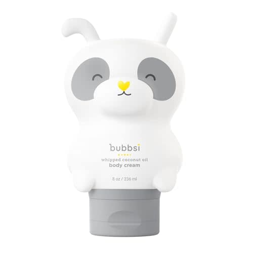 Bubbsi Newborn Baby Body Lotion - Deeply Moisturizing Whipped Organic Coconut Oil for Baby Skin, Vegan Toddler Moisturizer with Shea Butter, Vitamin E, Natural Scent (Refillable, 8oz)