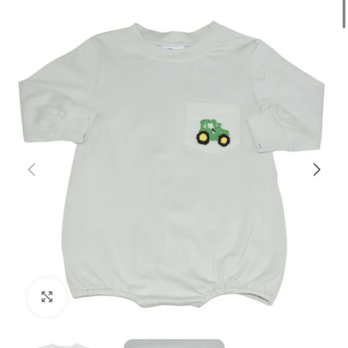 French Knot Tractor Long Sleeve Bubble