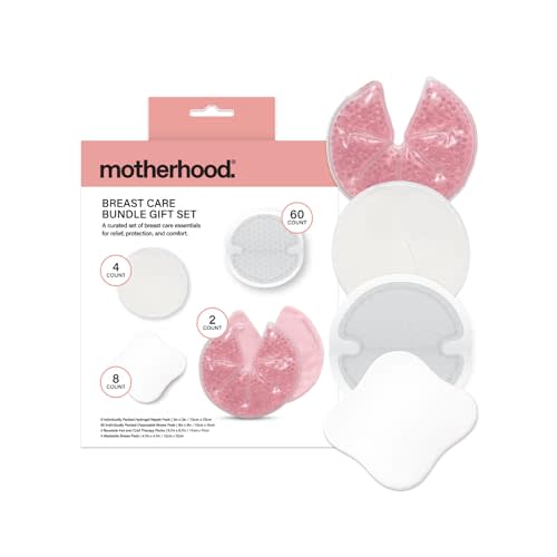 Motherhood Maternity Breastfeeding Essentials Kit – New Mom Gift Set with Nipple Pads, Nursing Pads & Breast Therapy Packs, Postpartum Care Bundle for Pumping & Nursing