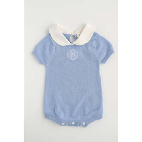 Dusty Blue Knit Romper | Cygnet Living