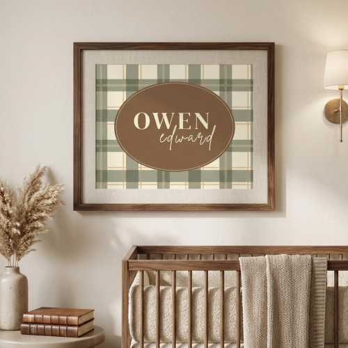 Personalized Name Nursery Wall Art, Vintage Boy Decor (Digital Download)