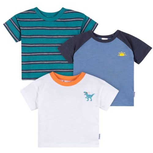 Gerber Baby Boys' Short Sleeve T-Shirts, 3-Pack, Blue, 0-3 Months
