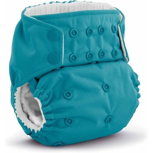 Kanga Care Rumparooz G3 Stay Dry Cloth Diaper Reusable One Size Pocket Diaper Patented Inner Double Gusset 2 pcs Microfiber Insert Soaker (6-55+ lbs) - Aquarius