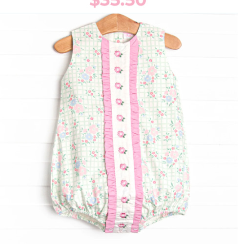 Growing Gingham Embroidered Bubble, Green – Stitchy Fish