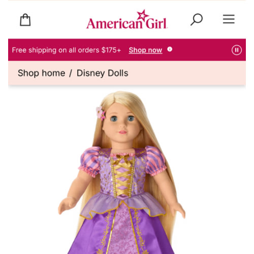 American Girl® Disney Princess Rapunzel 18-inch Doll