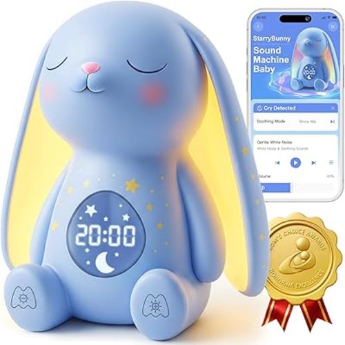 2025 Mom's Choice Awards | White Noise Sound Machine Baby with Night Light, Cry Detection,100 Soothing Sounds, App Control, 150% Battery Life, 50% Faster Sleep, Newborn Essentials