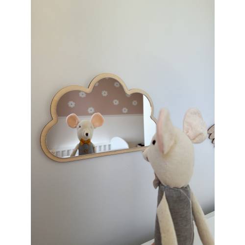 Cloud mirror Unbreakable wood mirror wooden decorations for children's rooms Cloud mirror L4