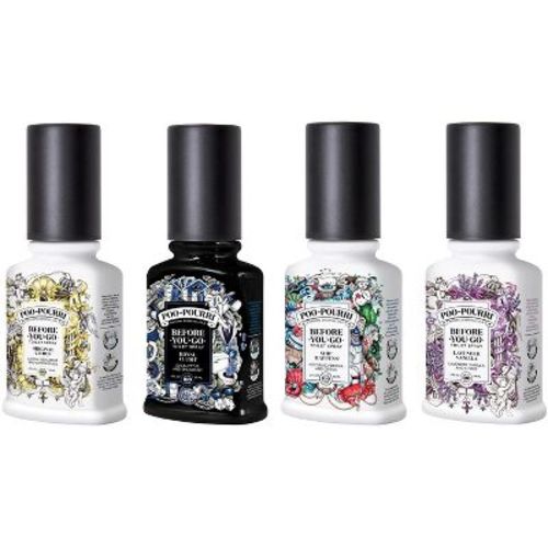 Poo-Pourri Exclusive 4 piece Variety Pack Set - Includes Original Citrus, Royal Flush, Fresh Air, & Lavender Vanilla