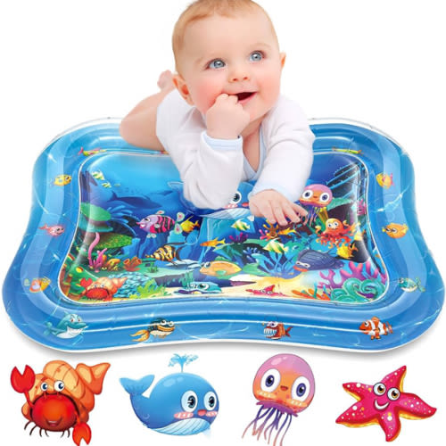 Infinno Inflatable Tummy Time Mat Premium Baby Water Play Mat for Infants and Toddlers Baby Toys for 3 to 24 Months, Strengthen Your Baby's Muscles, Portable