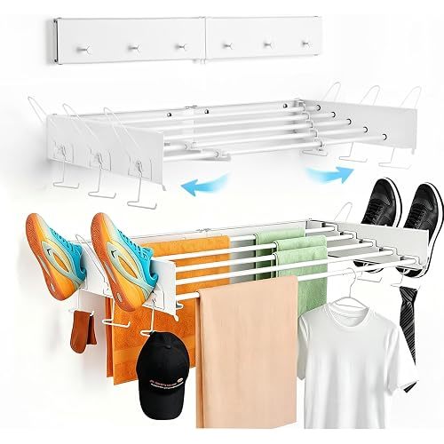 Wall Mounted Drying Rack 33", Clothes Drying Rack Foldable