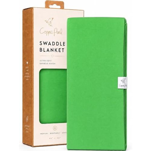 Copper Pearl Swaddle Blankets for Newborns | Soft Stretchy Receiving Blankets for Boys and Girls | Large 46 x 46 Inch Baby Blankets | Lightweight and Breathable Swaddles | Lime