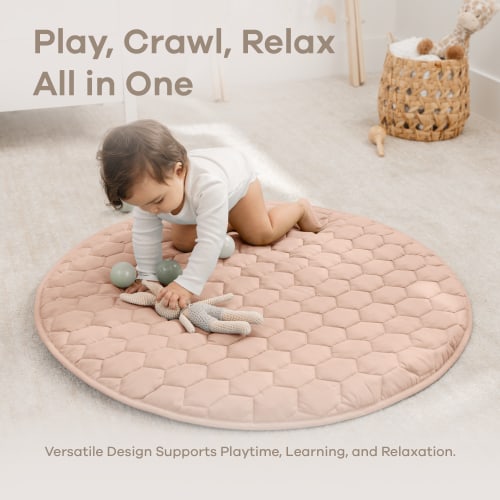 Play Mat with Non-Slip Bottom in Blush – Comfy Cubs