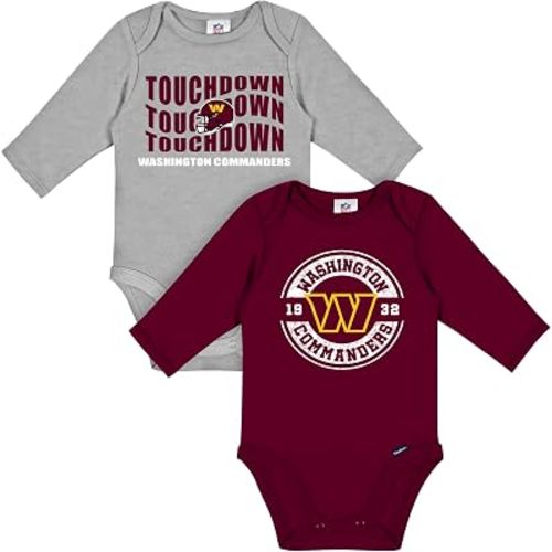 Gerber NFL Baby 2-Pack Long Sleeve Onesie Bodysuit