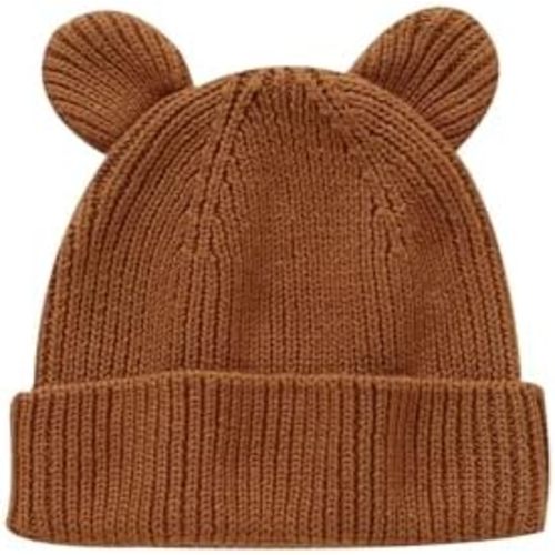 Hadetoto Cotton Baby Beanie Winter Knitted Hat with Bear Ear for Infant Toddler Boys Girls Soft Warm Skull Cap